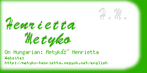 henrietta metyko business card